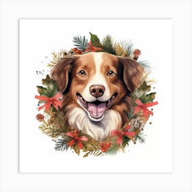 Christmas Dog Art Print