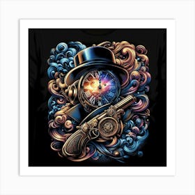 Steampunk Clock Art Print