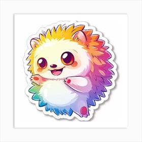 Rainbow Hedgehog Art Print