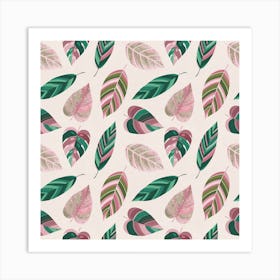 Rosé Tropical Foliage Art Print