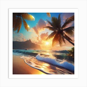 Sunset On The Beach 24 Art Print