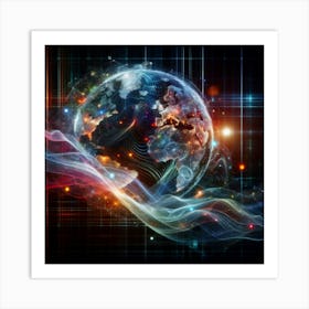 Abstract Earth Globe Art Print