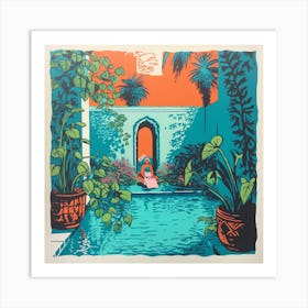 'The Moroccan Pool' Art Print