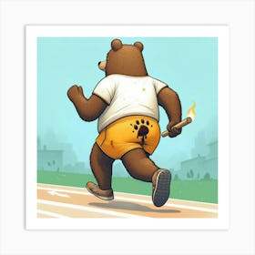 Bear Running Art Print