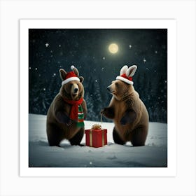 Christmas Bears 5 Art Print