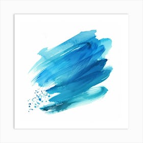 Blue Watercolor Brush Stroke Art Print