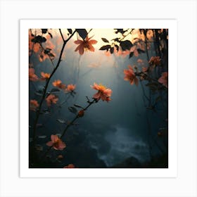 Flowers At Sunset Art Print