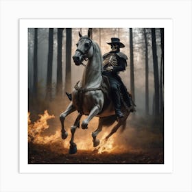 Skeleton Horseman Art Print