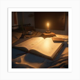 Book On A Bed Art Print