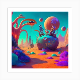 Aliens In Space Art Print