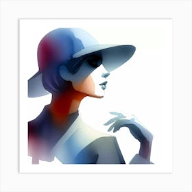 Woman In A Hat 5 Art Print