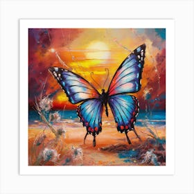 Butterfly At Sunset 5 Art Print