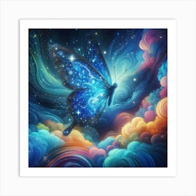 Blue Butterfly Art 1 Art Print