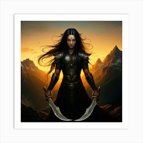 Warrior With Two Swords Art Print