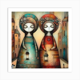 Two Sisters Art Print