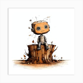 Little Robot Art Print