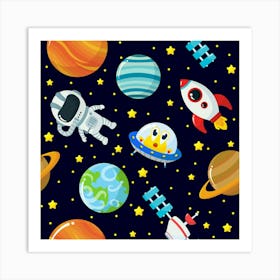 Space Theme Art Print