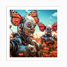 Artjuicebycsaba Cyborg Steampunk Butterflies And Ladybugs Over 5 Art Print