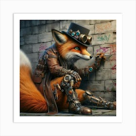 Steampunk Fox 2 Art Print