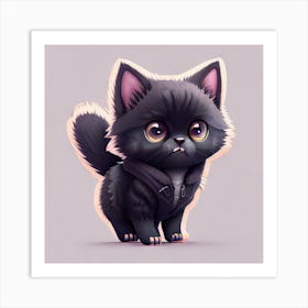 Black Kitten Art Print