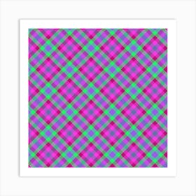 Pink And Green Plaid Art Print