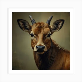 Portrait Of A Deer Art Print