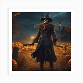 Halloween Scarecrow Art Print