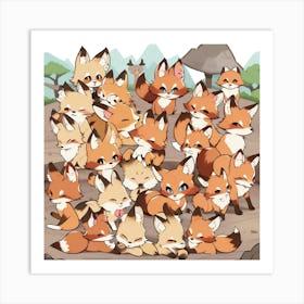 Foxes Art Print