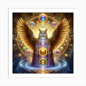 Owl Of The Seven Chakras Art Print