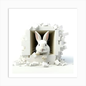 Rabbit Peeking Through A Hole 12 Art Print