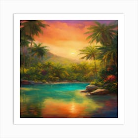 Sunset At The Beach 19 Art Print