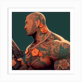 Tattooed Man 11 Art Print