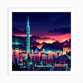 Cityscape Building Painting 3d City Illustration Art Print