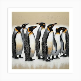 Colony of penguins 6 Art Print