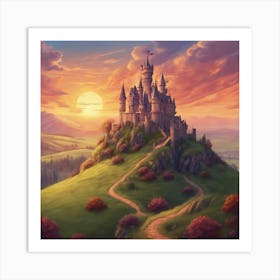 Castle At Sunset 1 Art Print