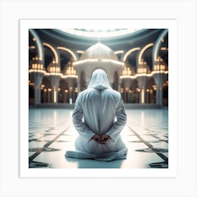 Muslim Man Praying In The Mosque 1 Art Print