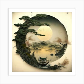 Mountain Temple Japan Art Print