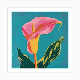Calla Lily Square Flower Illustration Art Print