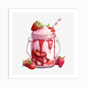 Strawberry Milkshake 7 Art Print