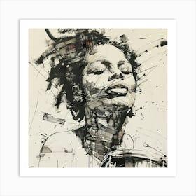 Woman With Dreadlocks Art Print