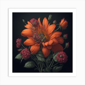 Orange Flowers Art Print