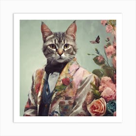 Fashion Cat Art Print 7 Art Print