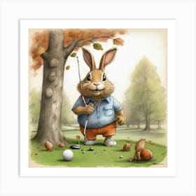 Bunny Golf Art Print