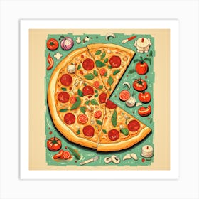 Pizza Vector Illustration Art Print