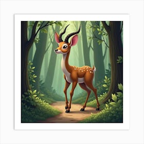 A Graceful Bongo Antelope Wandering Through The Forest 2 Art Print