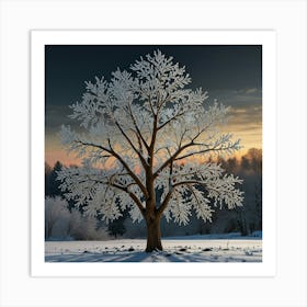 Tree In The Snow Art Print