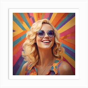 Girl In Sunglasses Art Print