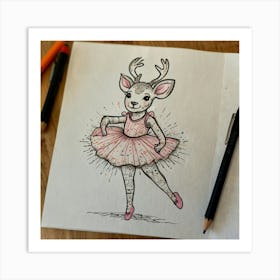 Ballerina Deer 4 Art Print