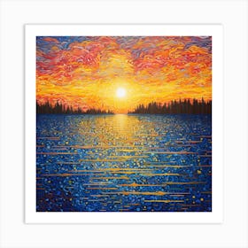 Sunset On The Lake 5 Art Print