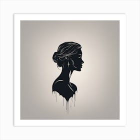 Silhouette Of A Woman Art Print